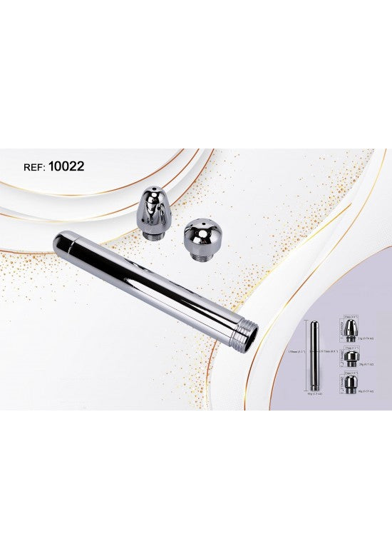 Kit irrigador anal cromado con dos boquillas intercambiables