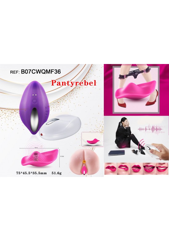 Estimulador wearable de silicona morada tipo panty con mando a distancia