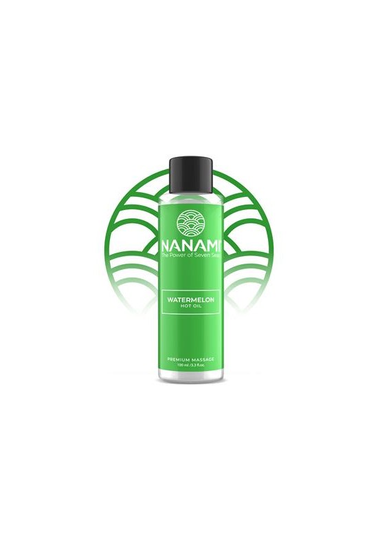 Botella verde de aceite de masaje caliente Nanami Watermelon 100ml