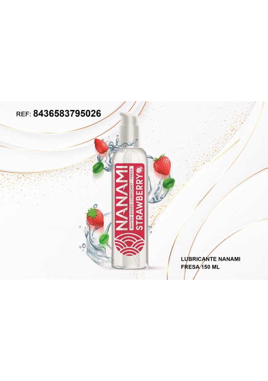 Bote con dosificador de lubricante Nanami Strawberry fresa 150 ml