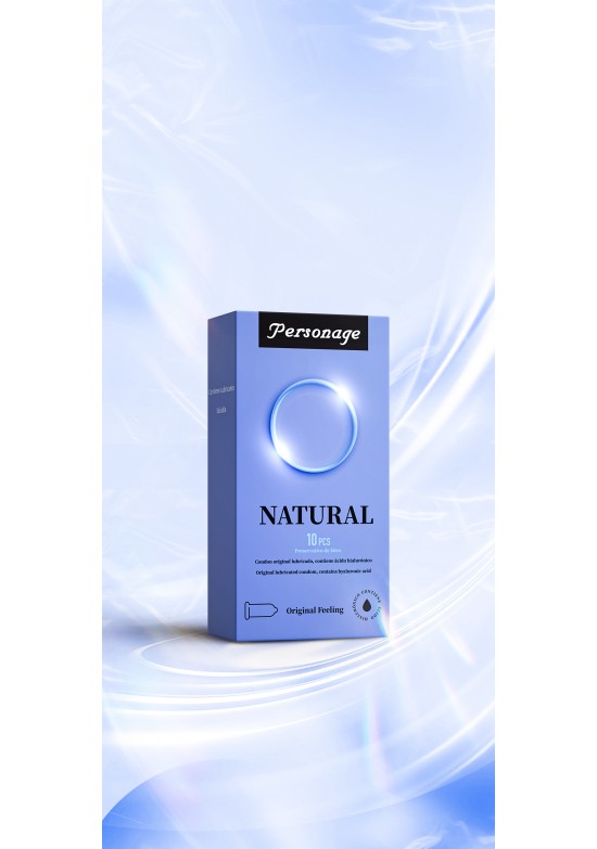 Caja de preservativos Personage Natural 10 unidades en tono azul claro