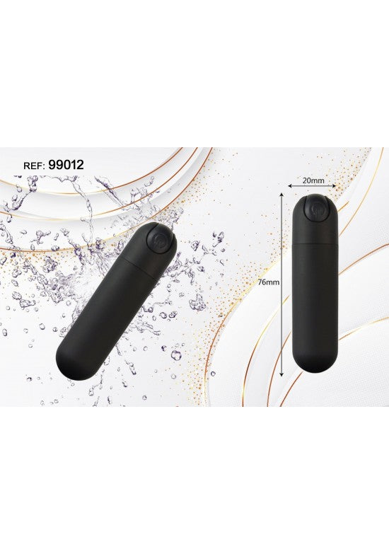 Mini vibrador bala compacto en negro mate, 76x20 mm, ref 99012