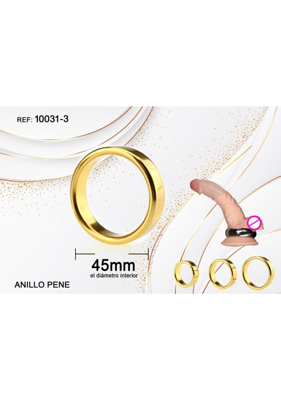Anillo pene metálico dorado de 45 mm de diámetro interior
