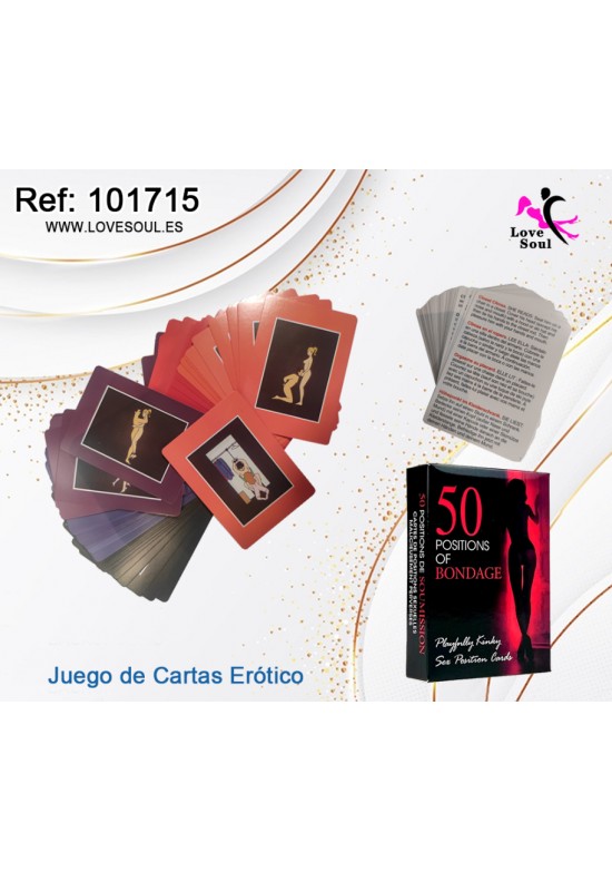Juego de cartas erótico 50 Positions of Bondage con caja