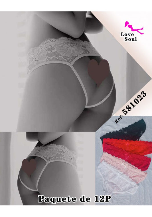 Braga femenina de encaje floral blanco con tiras laterales finas