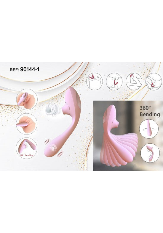 Estimulador personal rosa de silicona con flexión 360 grados