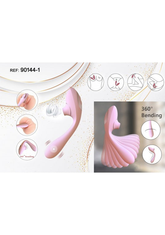 Estimulador personal rosa de silicona con flexión 360 grados