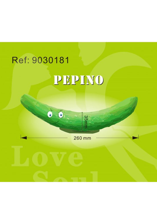 Vibrador con forma de pepino verde curvo, 260 x 35 mm