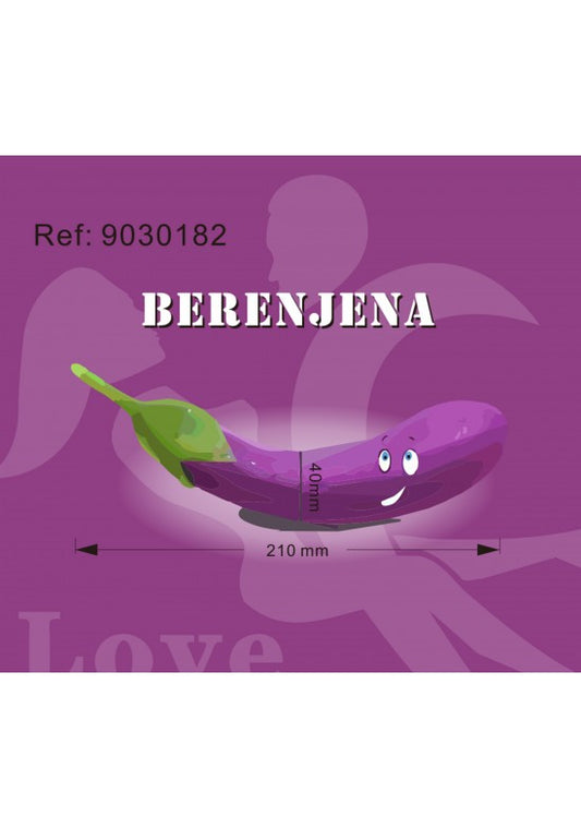 Vibrador con forma de berenjena de color morado, 210 x 40 mm