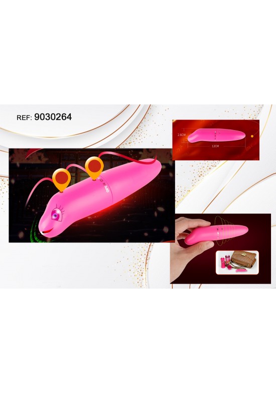 Estimulador personal compacto de color rosa fucsia de 12 cm