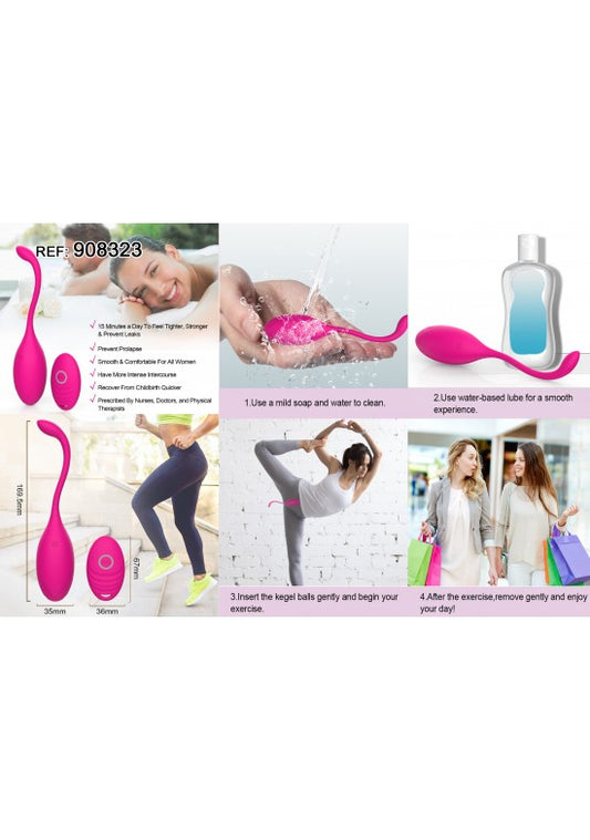 Bolas de Kegel de silicona rosa con mando a distancia inalámbrico incluido