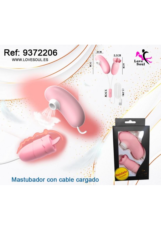 Estimulador femenino huevo vibrador rosa con cable USB y caja de presentación