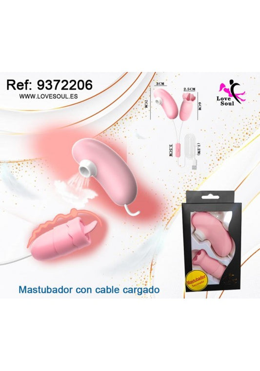 Estimulador femenino huevo vibrador rosa con cable USB y caja de presentación