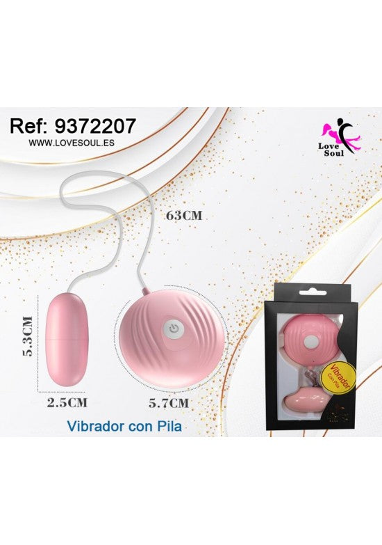 Huevo vibrador rosa con mando a distancia y cable, ref. 9372207