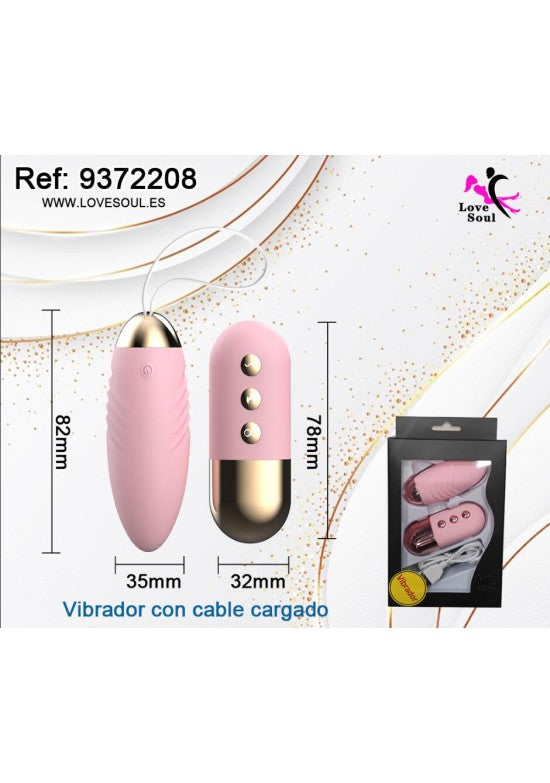 Huevo vibrador rosa con mando a distancia bicolor rosa y dorado recargable por USB