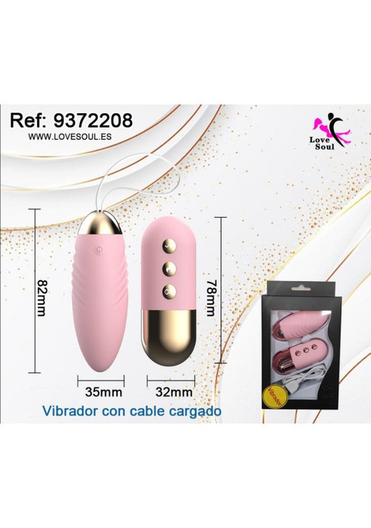 Huevo vibrador rosa con mando a distancia bicolor rosa y dorado recargable por USB