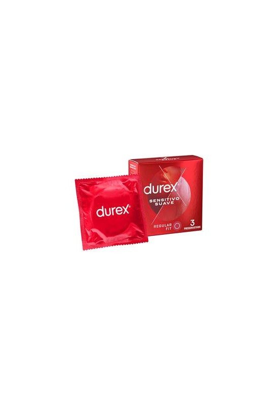 Caja y sobre de preservativos Durex Sensitivo Suave Regular Fit pack 3