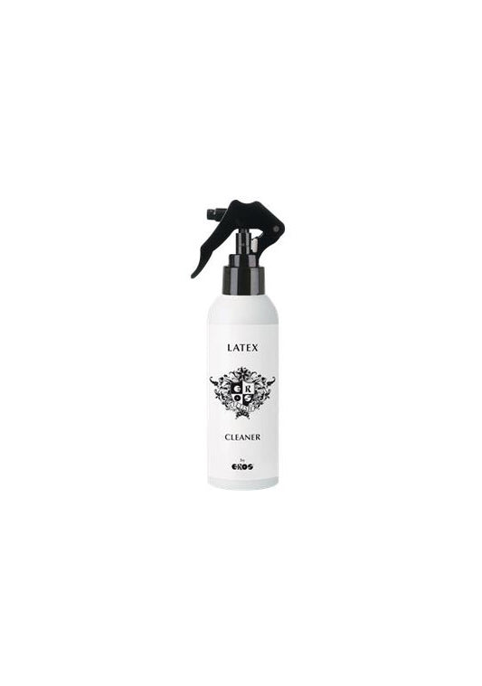 Spray limpiador de látex EROS Latex Cleaner en botella blanca con gatillo negro