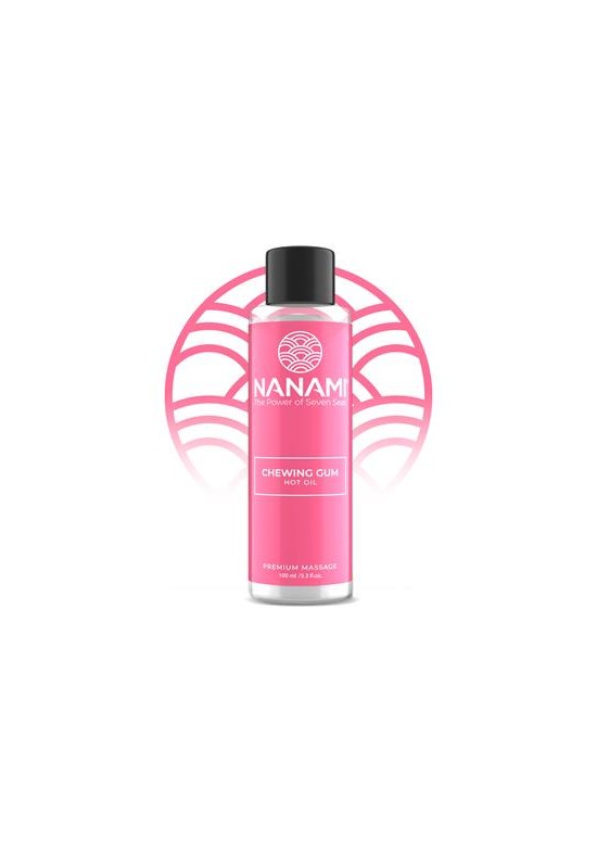 Botella rosa de aceite de masaje caliente Nanami Chewing Gum 100ml