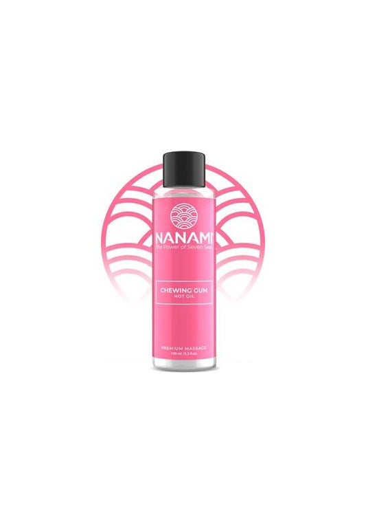 Botella rosa de aceite de masaje caliente Nanami Chewing Gum 100ml