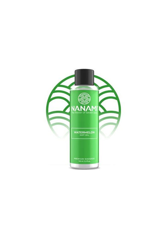Botella verde de aceite de masaje caliente Nanami Watermelon 100ml