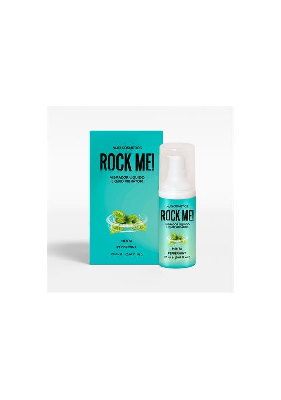 Rock Me! vibrador líquido menta peppermint 20ml con caja turquesa Nuei Cosmetics
