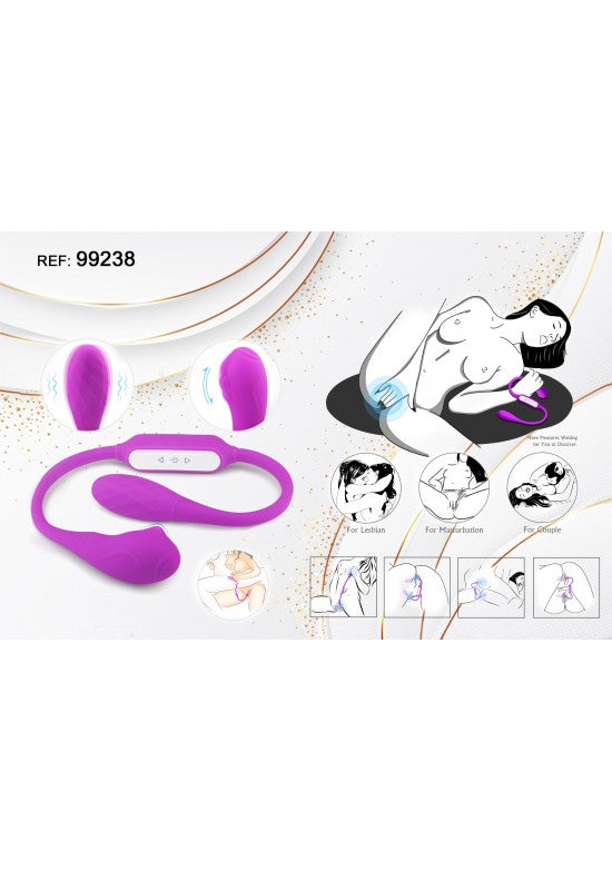 Estimulador doble de silicona morada para parejas ref 99238