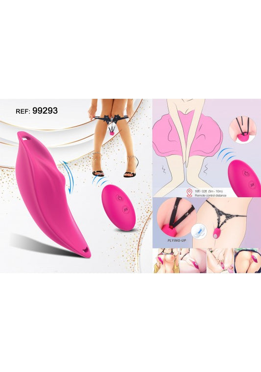 Vibrador para bragas rosa fucsia con mando a distancia inalámbrico