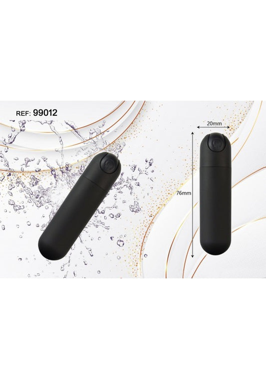 Mini vibrador bala compacto en negro mate, 76x20 mm, ref 99012