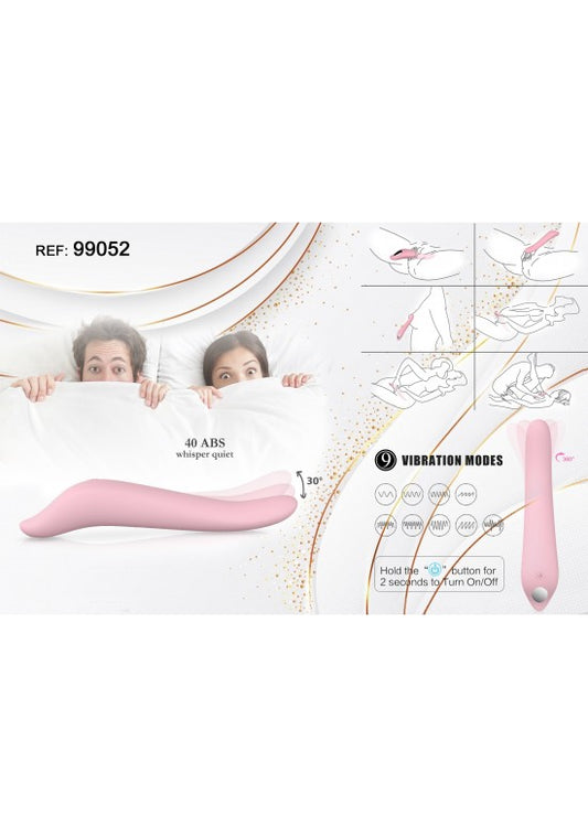 Masajeador personal slim en silicona rosa con 9 modos de vibración