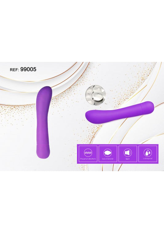 Mini vibrador curvo de silicona morada waterproof ref 99005