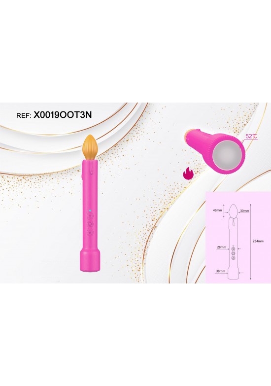 Masajeador personal rosa en forma de vela con función de calor 52 °C