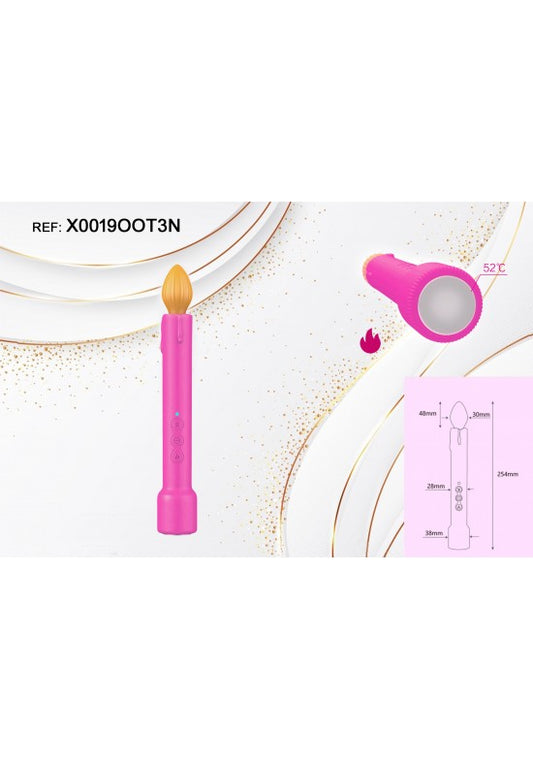 Masajeador personal rosa en forma de vela con función de calor 52 °C